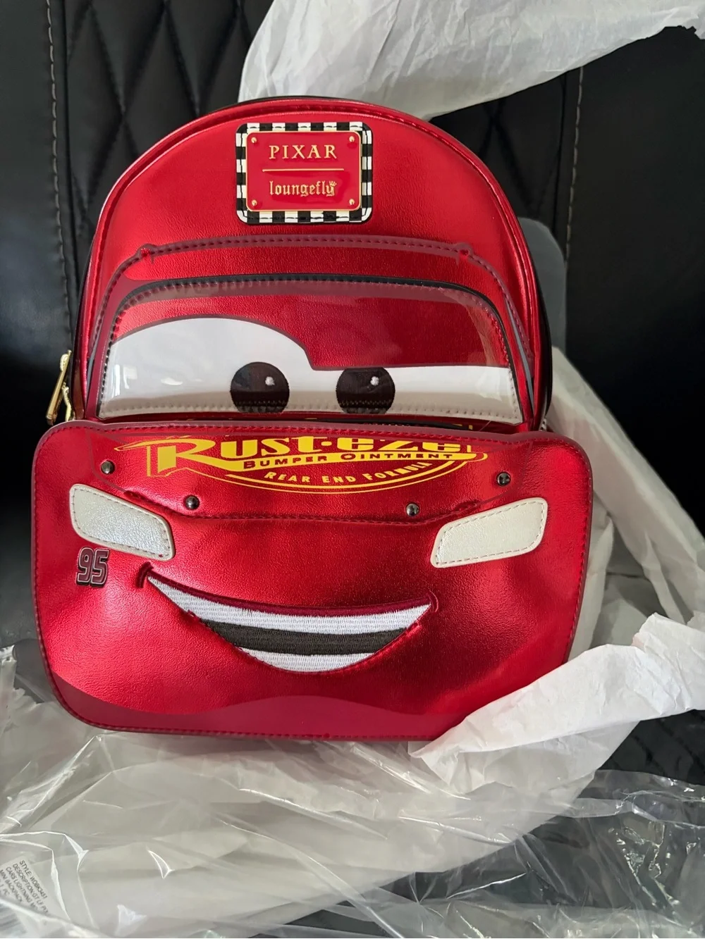 Loungefly Disney Pixar Cars Metallic Lightning McQueen Cosplay Mini Backpack